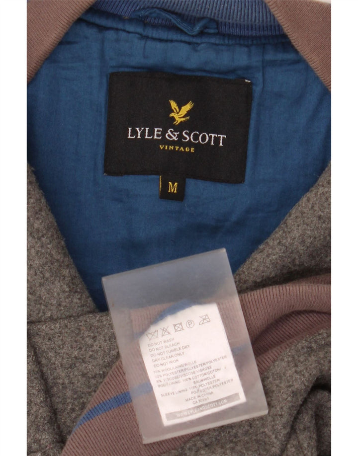 Jachetă Varsity Vintage pentru bărbați Lyle & Scott UK 38 Medium Gri Lână color bloc