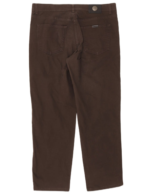 TRUSSARDI Blugi drepti pentru bărbați W40 L30 bumbac maro