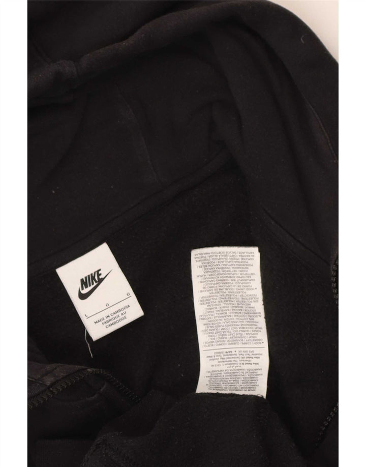 Pulover Nike pentru bărbați, cu fermoar, bumbac mare, negru
