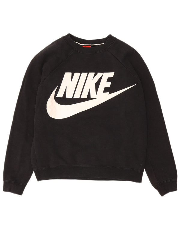Pulover pentru damă NIKE Crop Oversized Graphic Pulover UK 10 Mic Negru