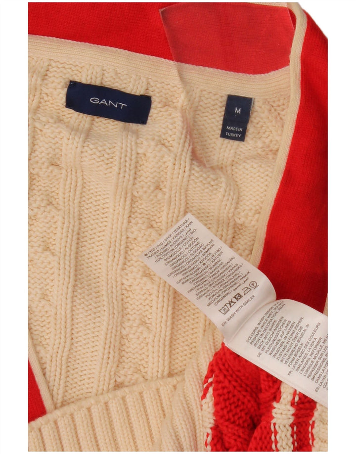 Pulover cardigan grafic Gant pentru femei UK 14 Medium Bej Colorblock