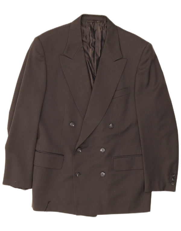 Vintage Mens Double Breasted Blazer Jacket IT 50 Large Grey Wool