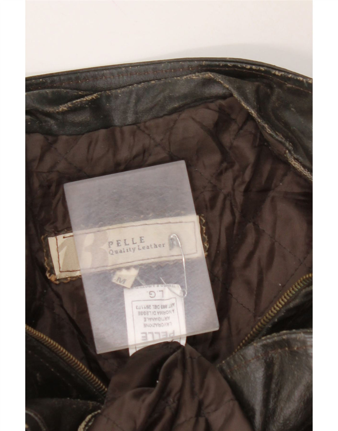 Jachetă de piele pentru femei VINTAGE cu mâneci 3/4 UK 14 piele maro medie