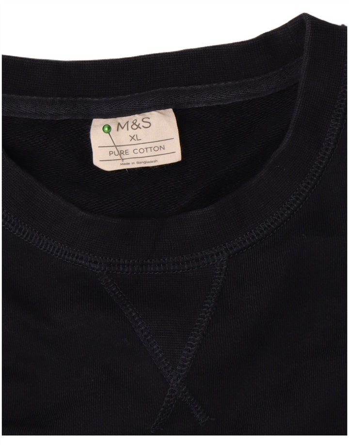 Hanorac pentru bărbați Marks & Spencer Pulover XL Bumbac bleumarin