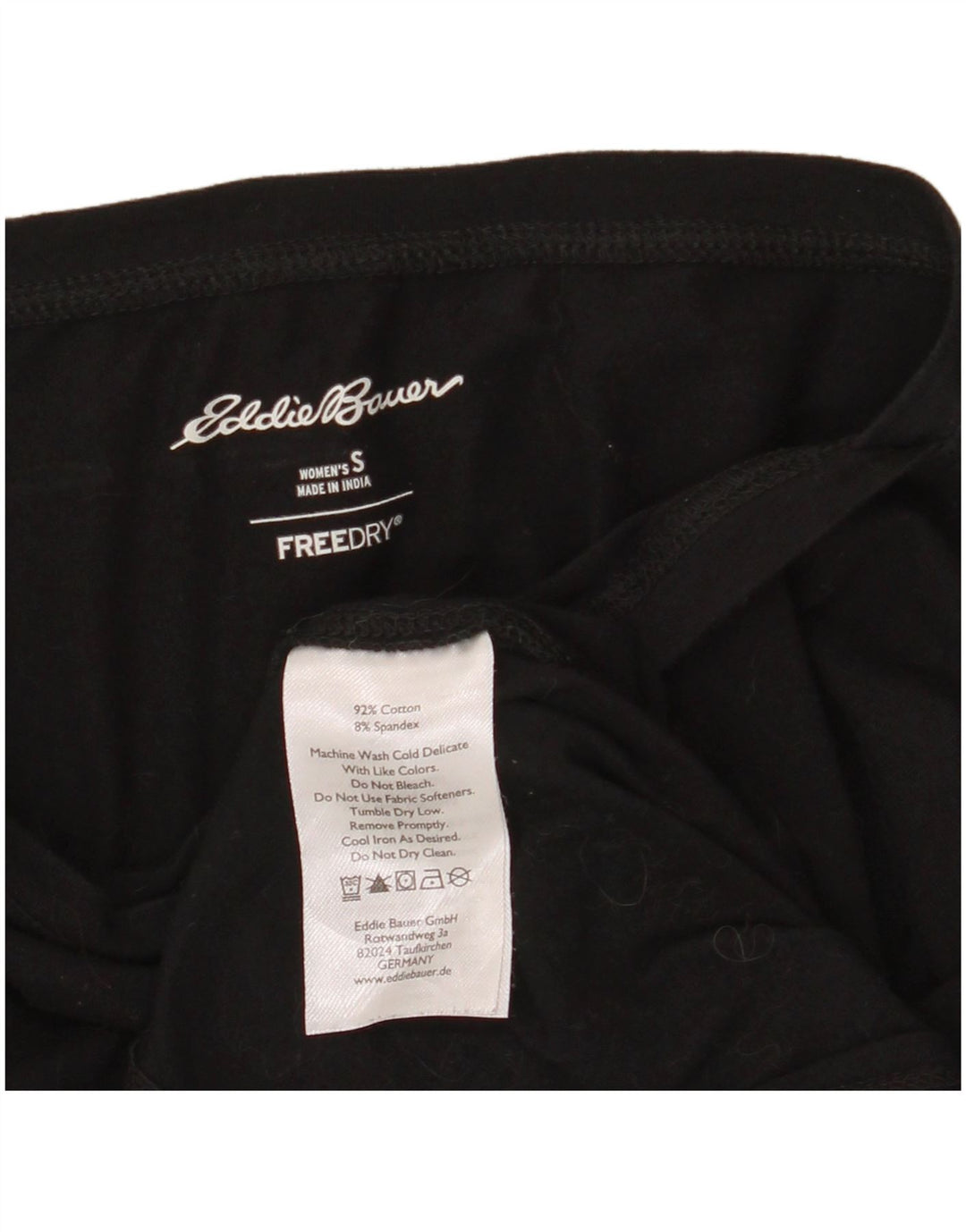 Eddie Bauer Top supradimensionat pentru femei cu mânecă lungă UK 10 Bumbac negru mic