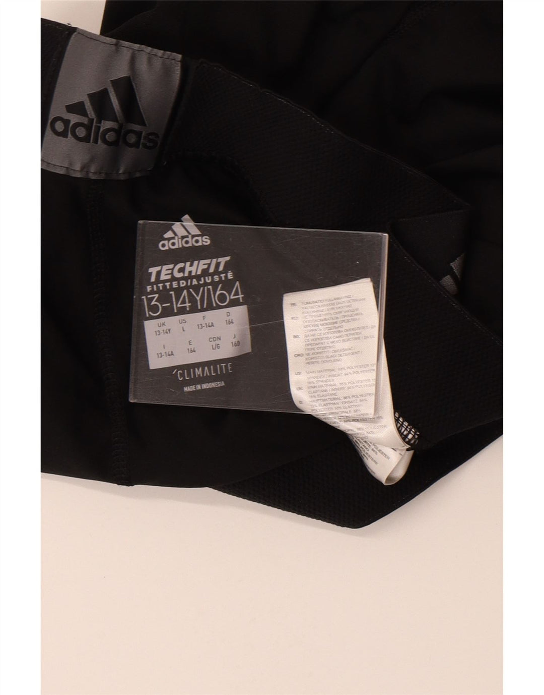 Adidas Boys Climalite Graphic Leggings 13-14 Ani Negru Poliester