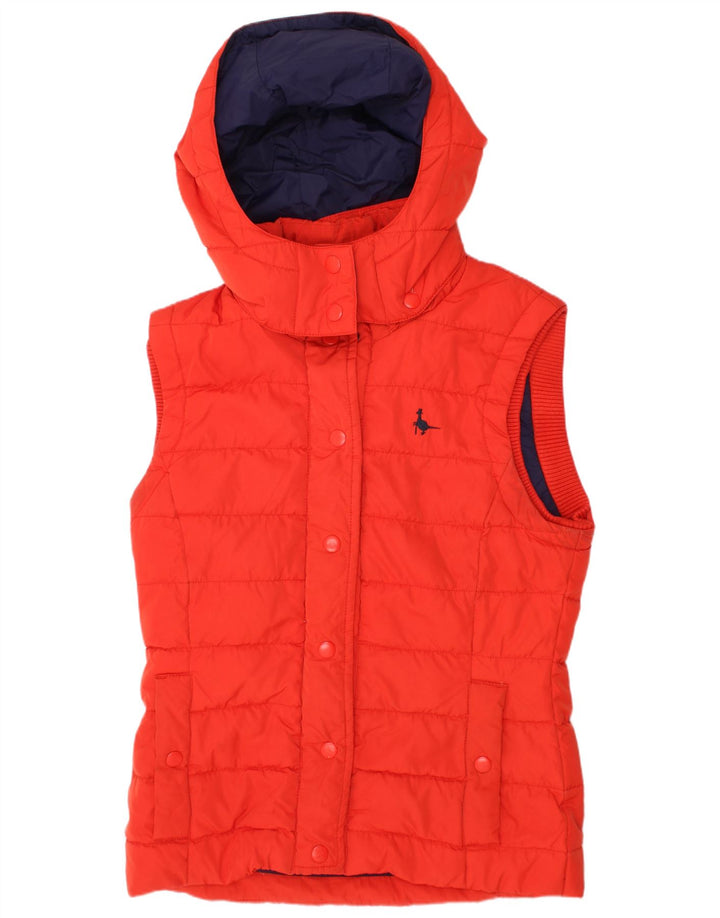 JACK WILLS Gilet căptușit cu glugă pentru femei UK 8 Small Red Poliester