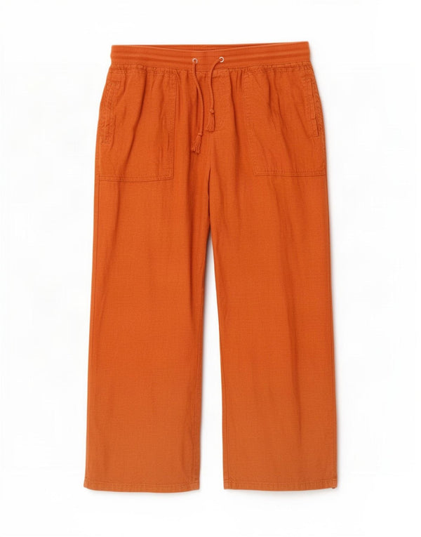 Pantaloni tăiați pentru femei Marks & Spencer UK 14 Large W34 L26 Maro
