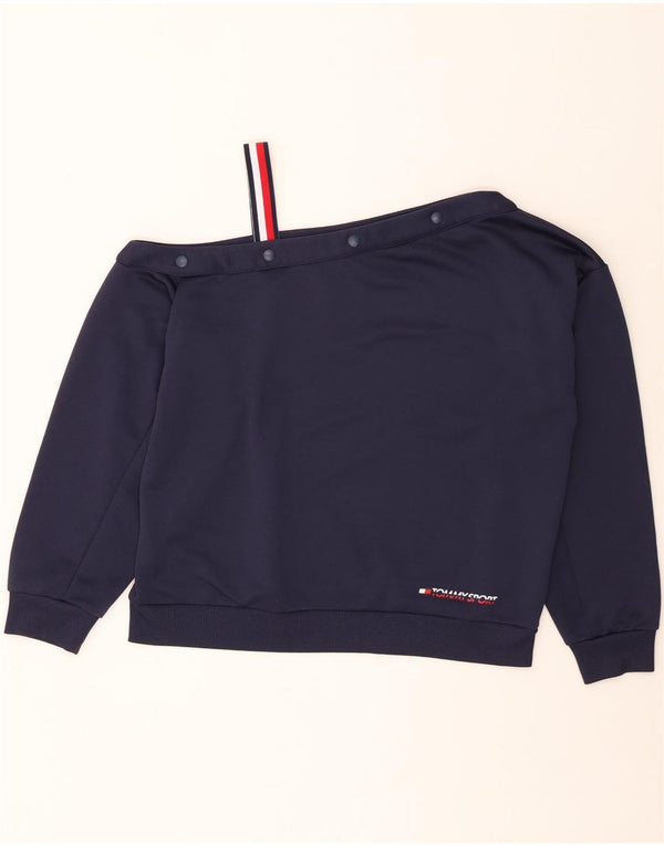 TOMMY HILFIGER Pulover crop pentru femei UK 16 Mare bleumarin