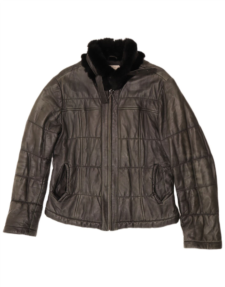 Geacă de piele pentru femei Bata and More IT 48 XL din piele gri