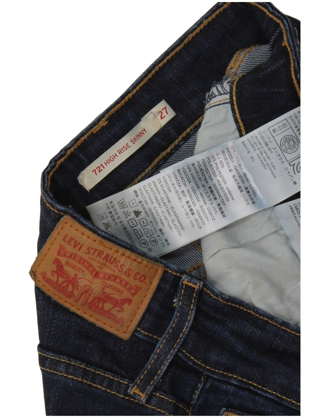 Blugi skinny cu talie mare 712 Levi's pentru femei L27 L30 Lyocell albastru