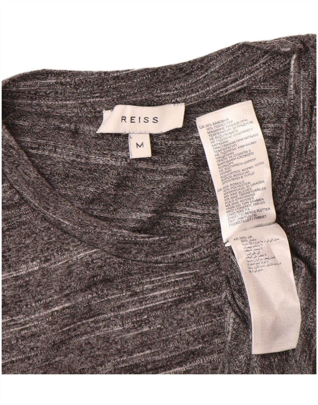 Tricou pentru bărbați Reiss Top din bumbac cu pete gri mediu