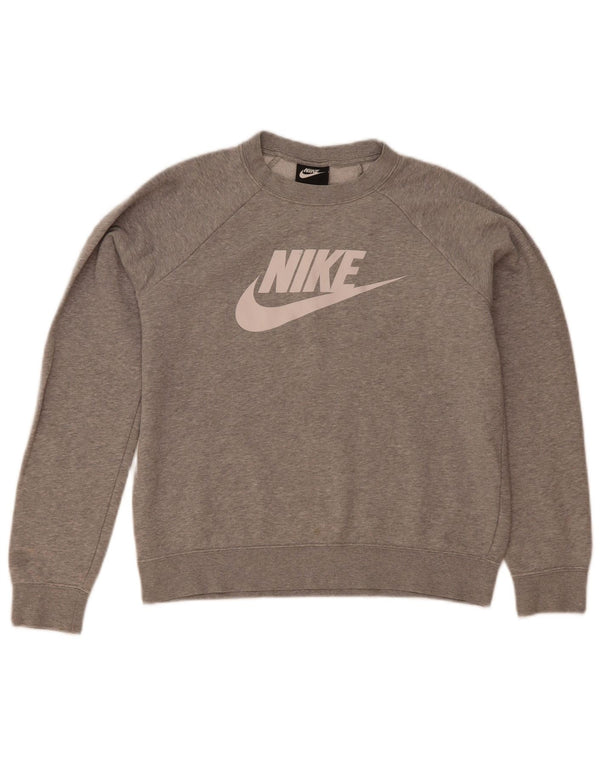 Pulover cu grafic supradimensionat Nike pentru femei UK 10 mic, gri, pete