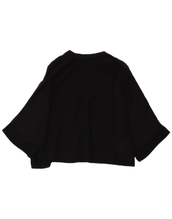 Bluză supradimensionată pentru femei Zara, cu mâneci 3/4, UK 6 XS, poliester negru