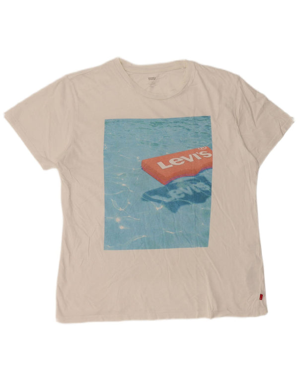 Tricou grafic Levi's pentru femei Top UK 16 Large White Bumbac