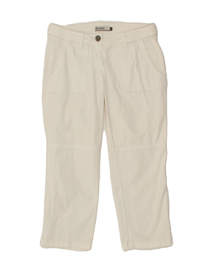 COLMAR Womens Capri Trousers IT 44 Medium W28 L22  White Cotton Vintage Colmar and Second-Hand Colmar from Messina Hembry 