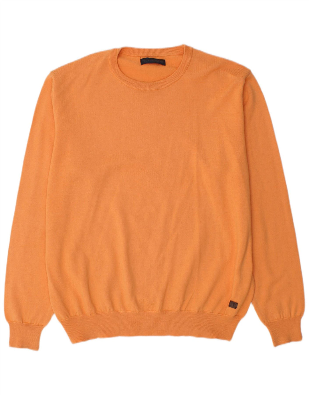 Pulover Trussardi pentru bărbați cu gât roșu, XL, lână portocalie