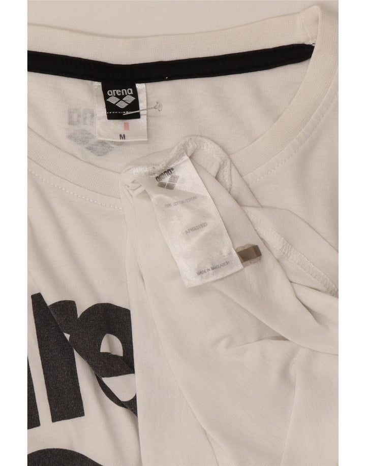 Tricou grafic pentru bărbați Arena Top Medium Alb Bumbac