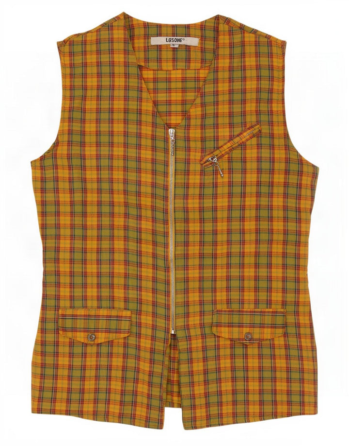 Gilet vintage pentru femei EU 38, bumbac cu carouri, multicolor, mediu