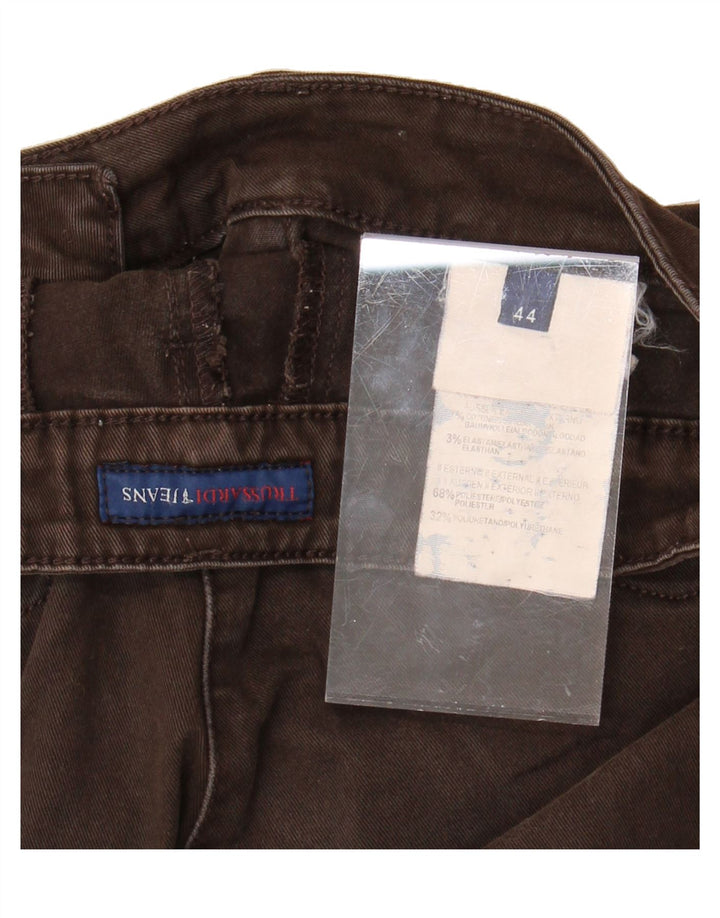 TRUSSARDI Womens Slim Casual Trousers IT 44 Medium W32 L29 Brown Vintage Trussardi and Second-Hand Trussardi from Messina Hembry 