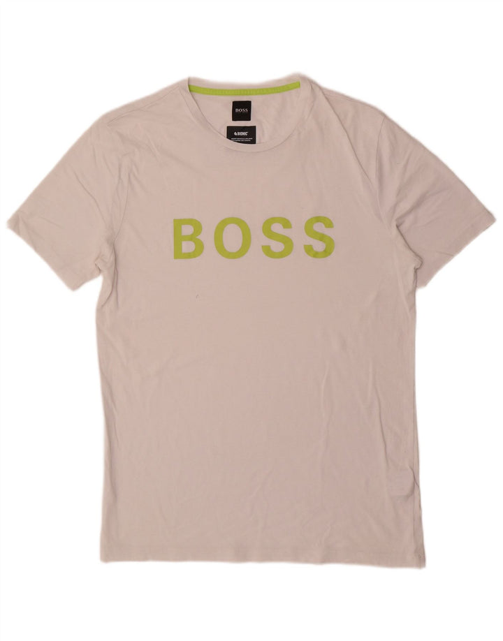 Tricou grafic pentru bărbați Hugo Boss Top, mediu alb, bumbac