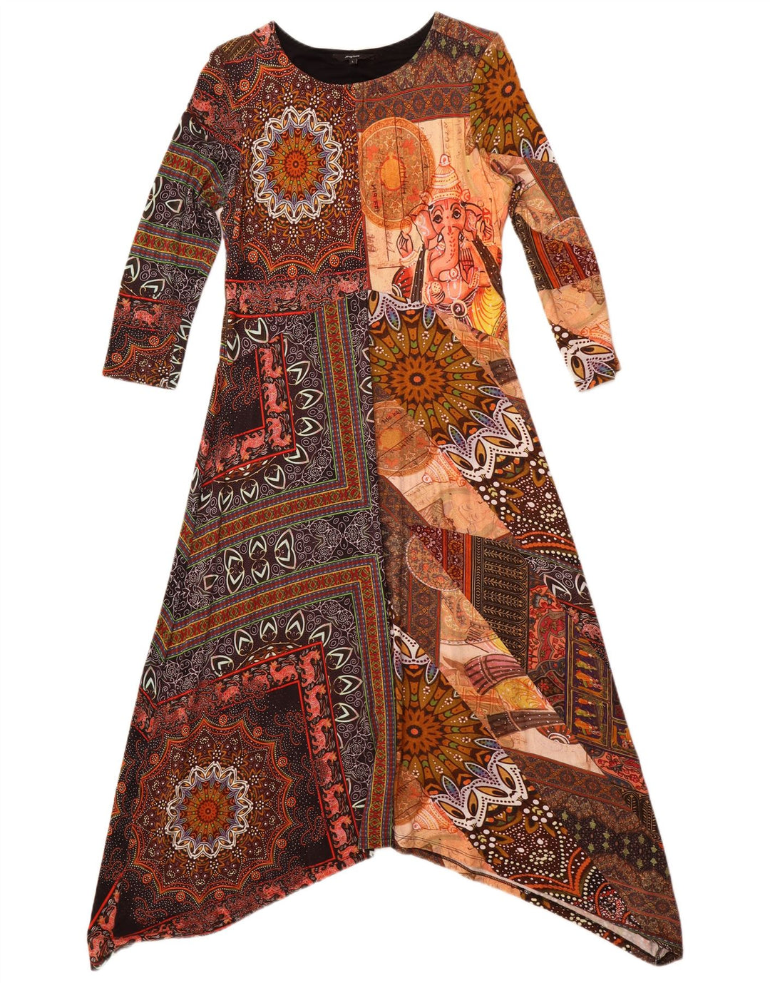 Rochie maxi cu maneci 3/4 pentru femei Desigual UK 14 mare, multicolora, vascoza