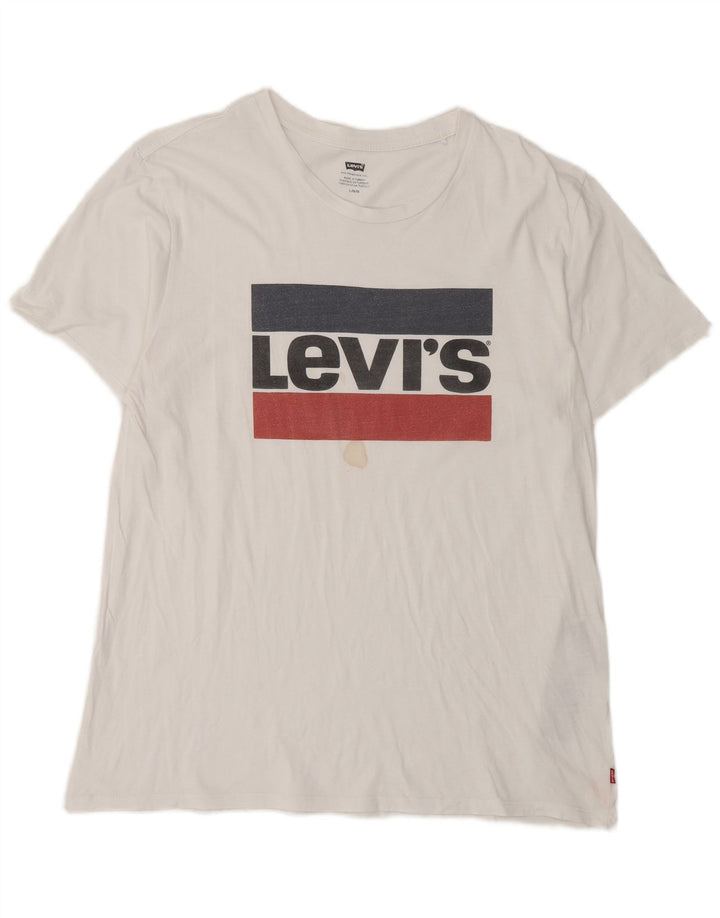 Tricou grafic Levi's pentru bărbați Top mare din bumbac alb