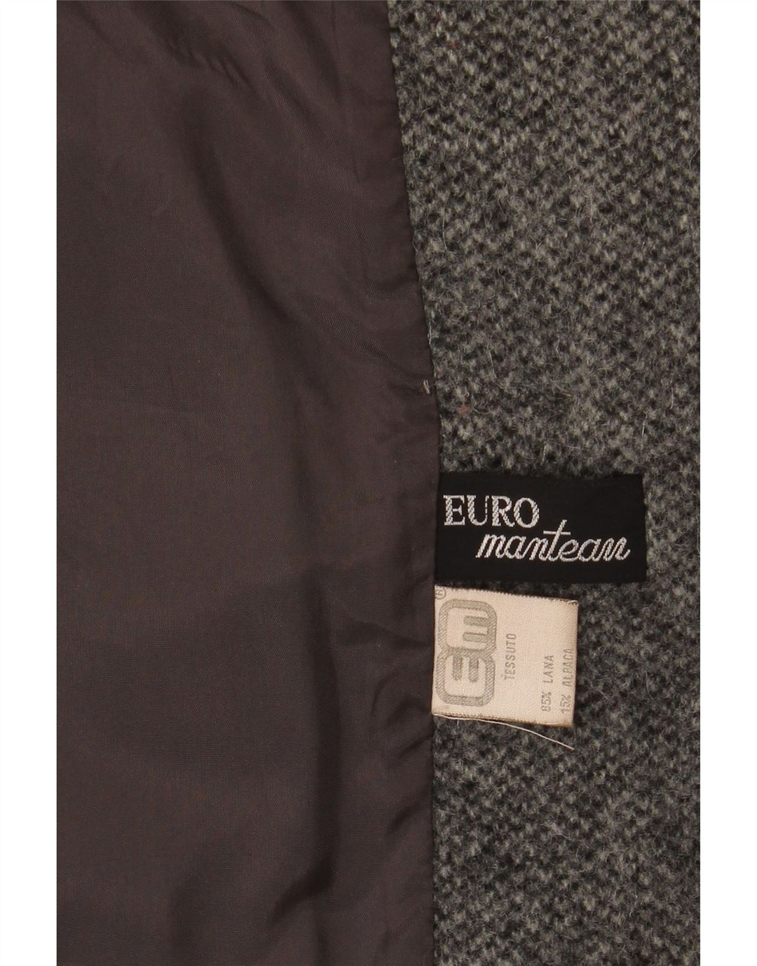 Palton dublu pentru femei vintage UK 16 mare, lână gri