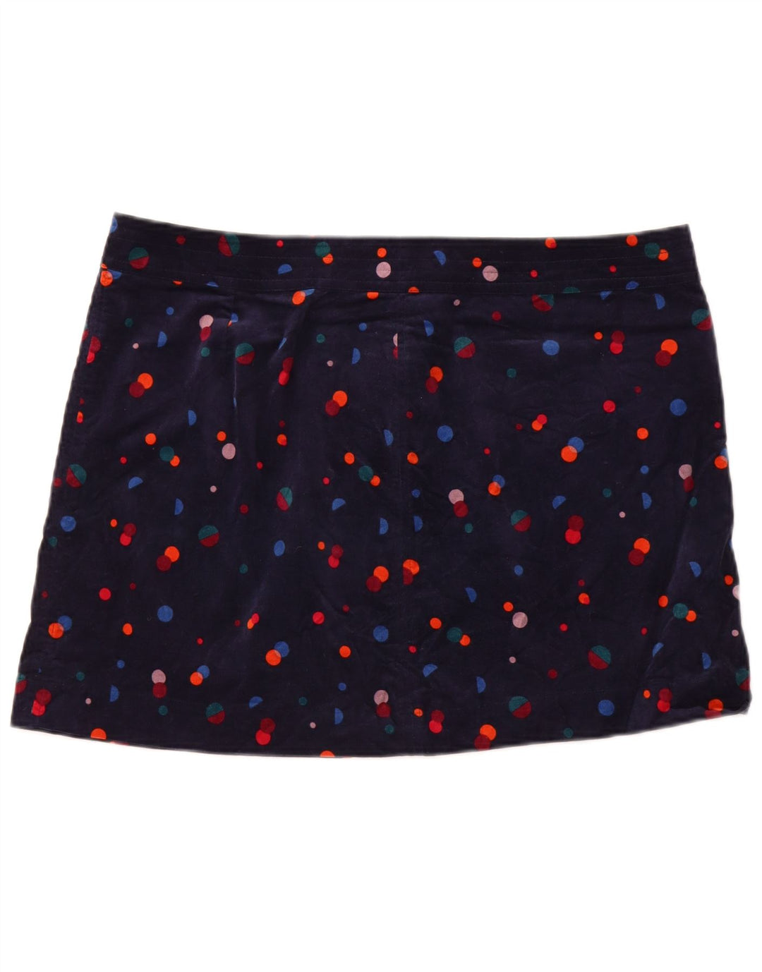 Fusta mini din catifea pentru femei MONSOON UK 20 2XL W40 Bumbac cu pete albastru bleumarin