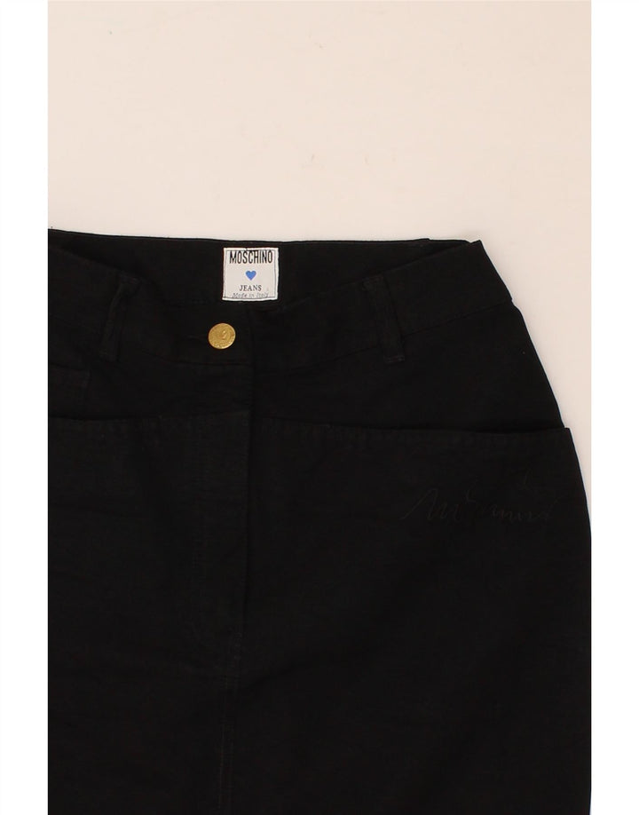 Fusta de blugi pentru femei MOSCHINO W26, bumbac negru mic