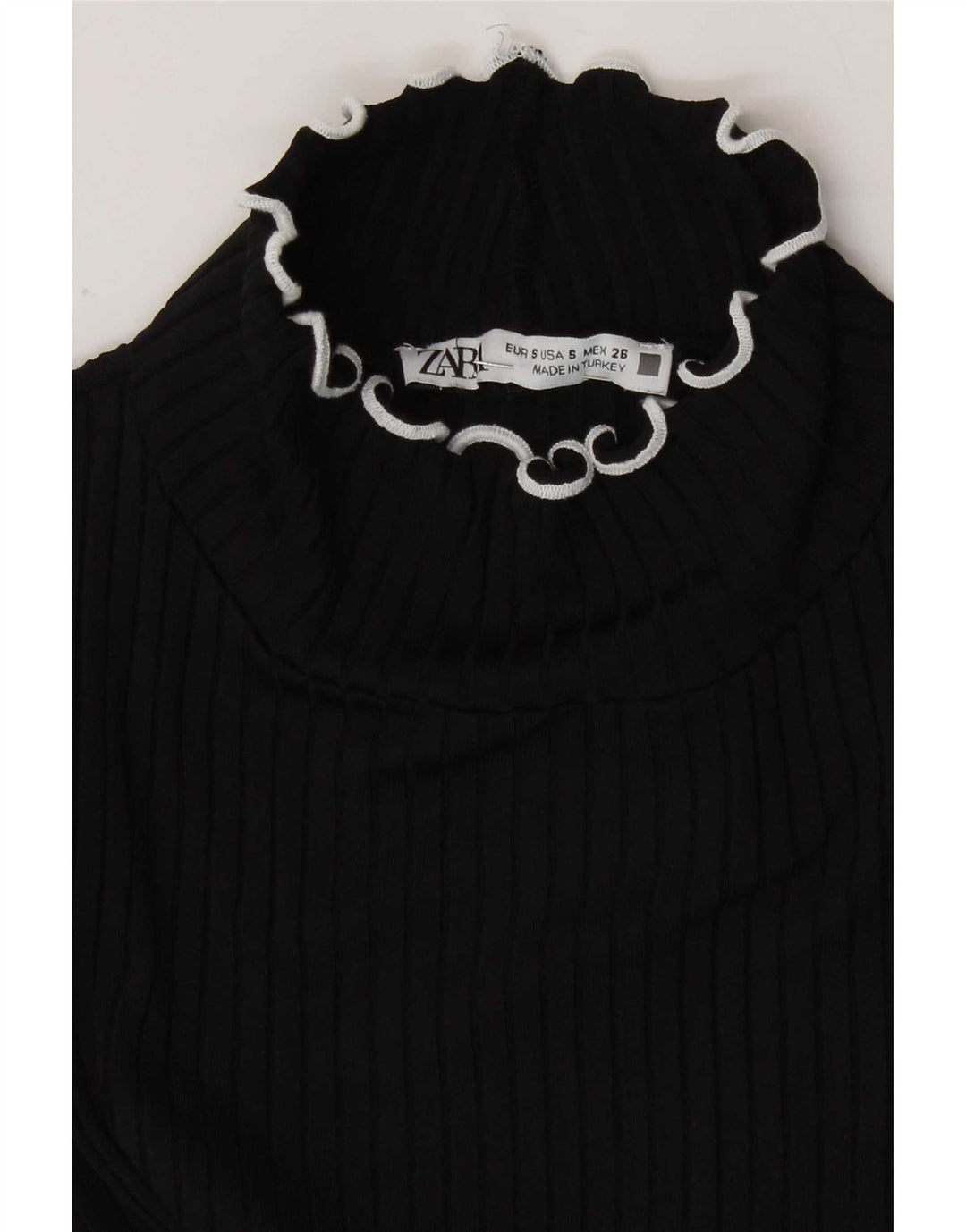 Bluză Crop Top Femei Zara UK 8 Mic Poliamidă Neagră