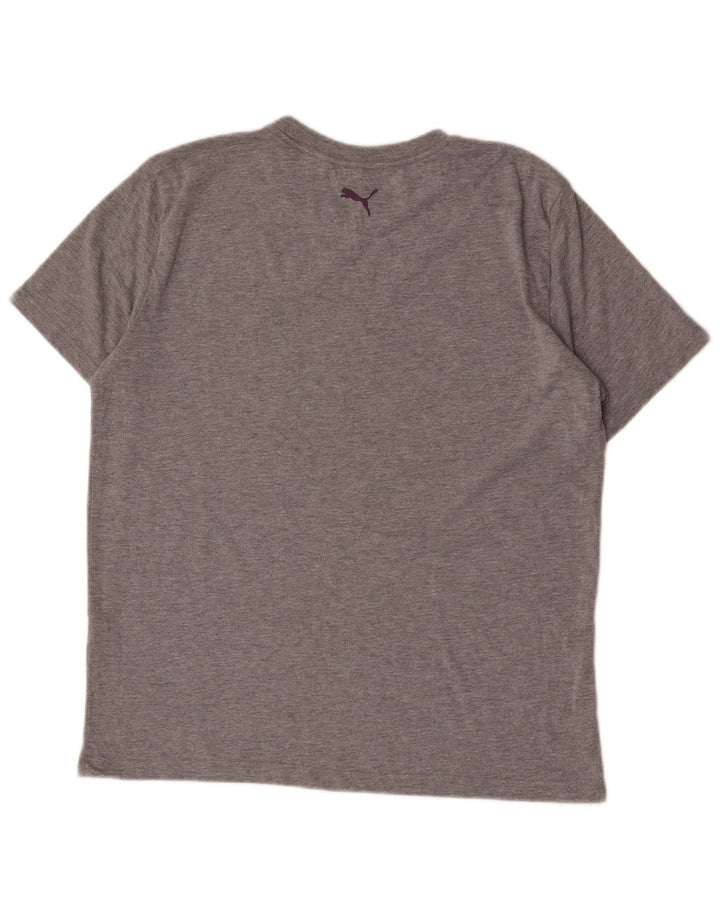 Tricou grafic Puma pentru bărbați Top mare, gri, bumbac cu pete