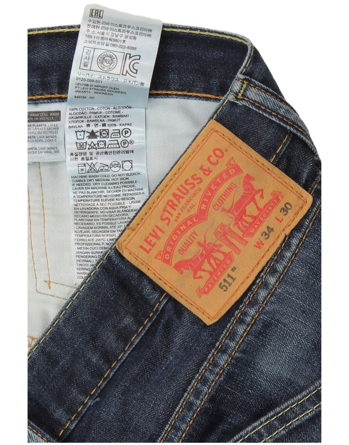 Blugi Levi's 511 Slim pentru bărbați W34 L30 Bumbac albastru