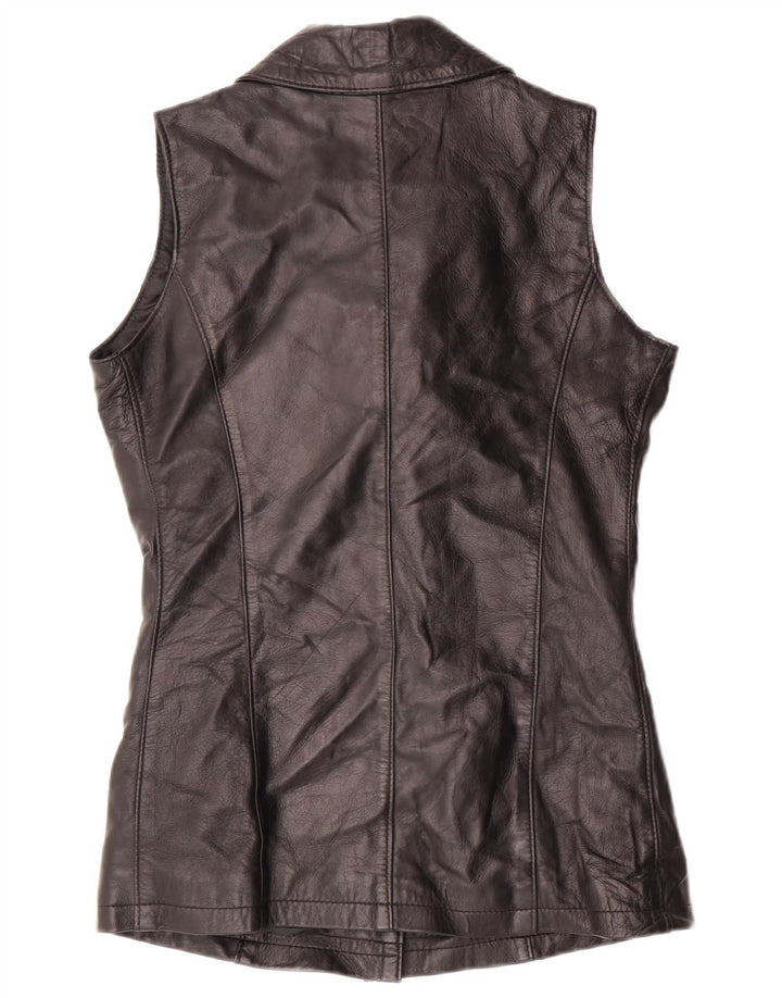 Gilet din piele pentru femei VINTAGE IT 44 Medium Black Leather