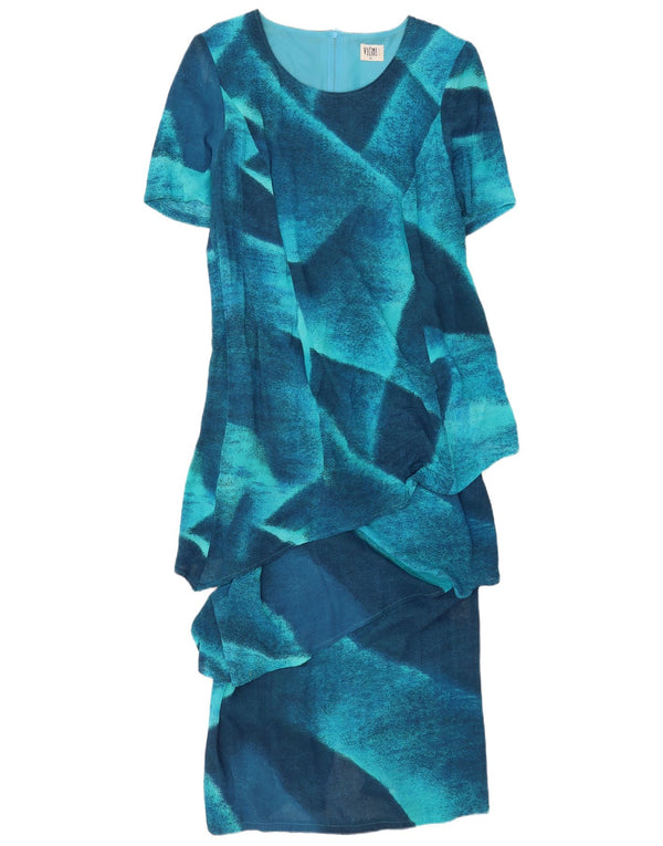 Rochie Maxi Peplum pentru femei Vicini, 1/2 mâneci, UK 18 XL, albastru, bloc de culoare