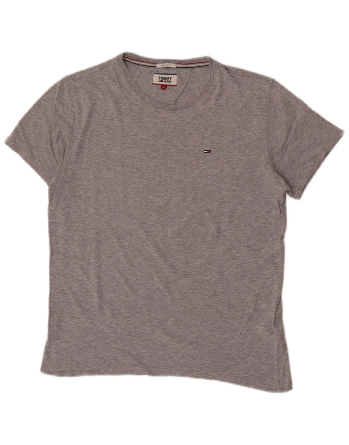 Tricou Tommy Hilfiger pentru bărbați, cu croiala normală, top mic, gri bumbac