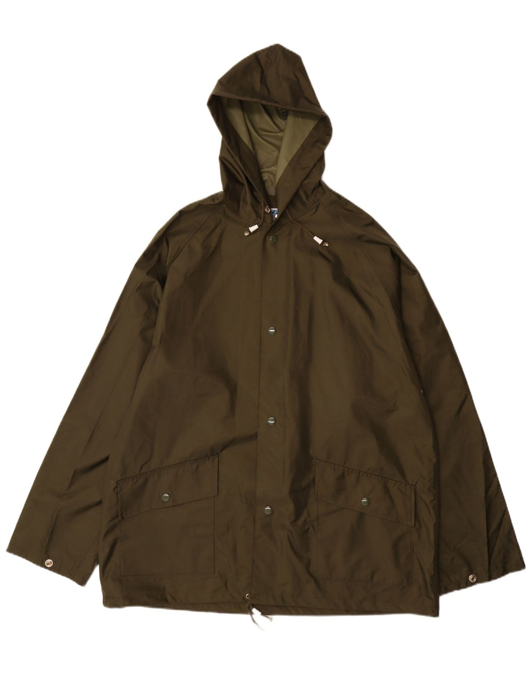 Jachetă de ploaie Vintage pentru bărbați cu glugă IT 52 XL Kaki Nylon