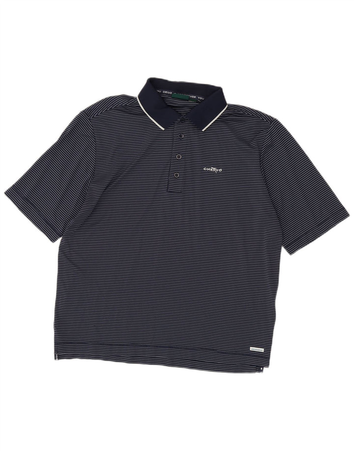 Cămașă polo pentru bărbați Chervo IT 48 Medium Bleumarin cu dungi Poliamidă