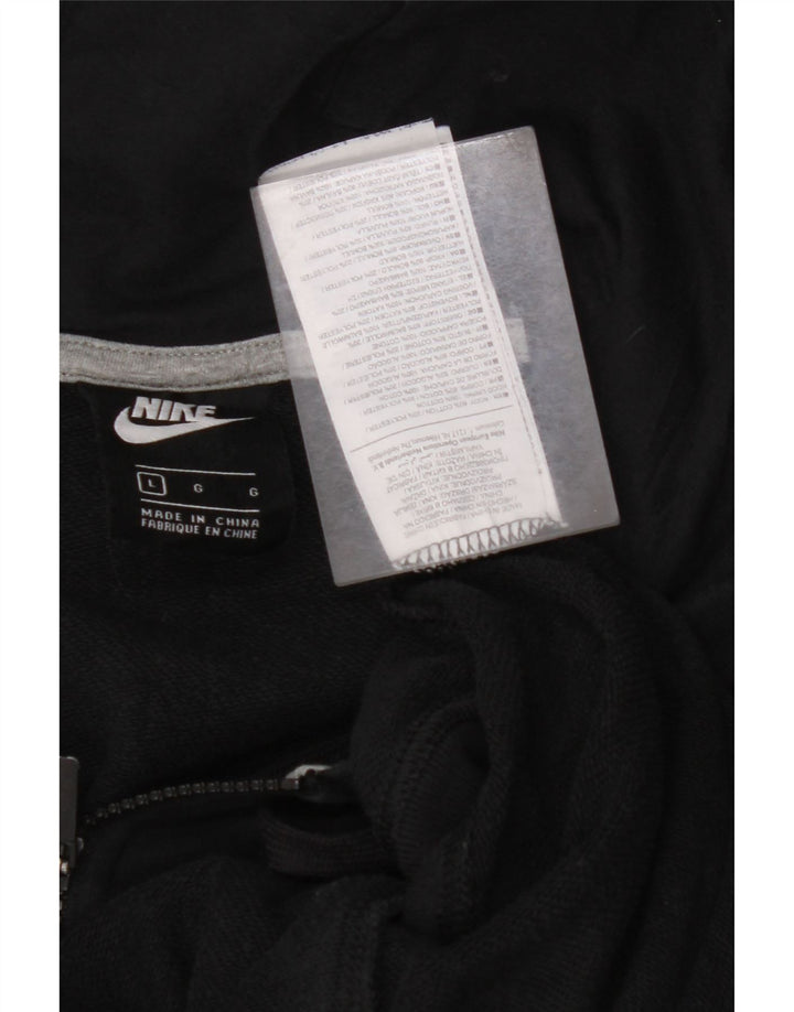 Pulover NIKE pentru femei cu fermoar, UK 16, mare, negru, bumbac