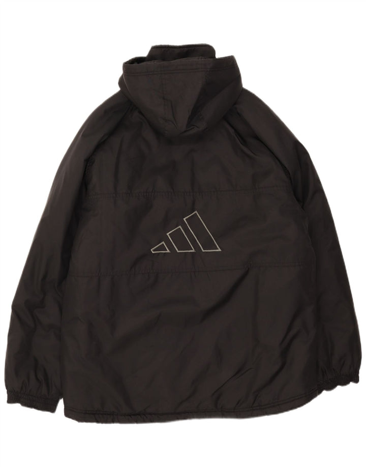 Jachetă căptușită cu glugă grafică Adidas pentru bărbați UK 38/40 Poliester mediu negru