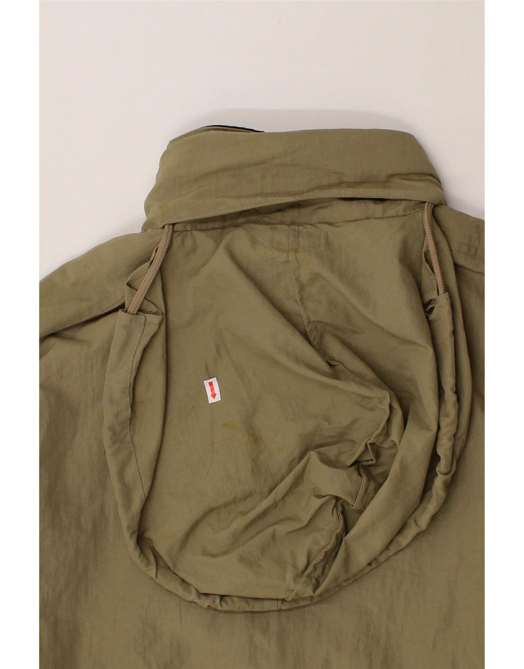 DIADORA Mens Oversized Hooded Rain Jacket UK 36 Small Khaki Polyamide Vintage Diadora and Second-Hand Diadora from Messina Hembry 