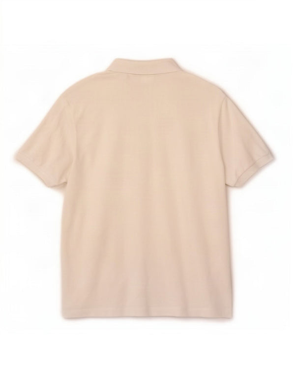 Tricou polo Lacoste pentru bărbați, mărimea 3, bumbac alb mic