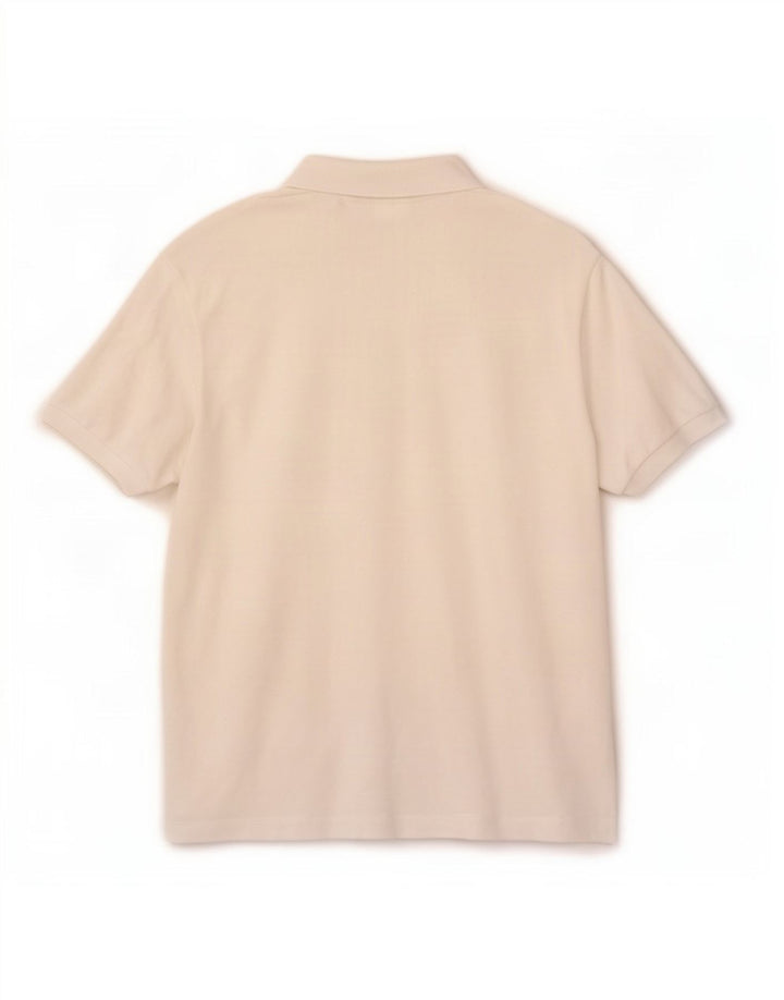 Tricou polo Lacoste pentru bărbați, mărimea 3, bumbac alb mic