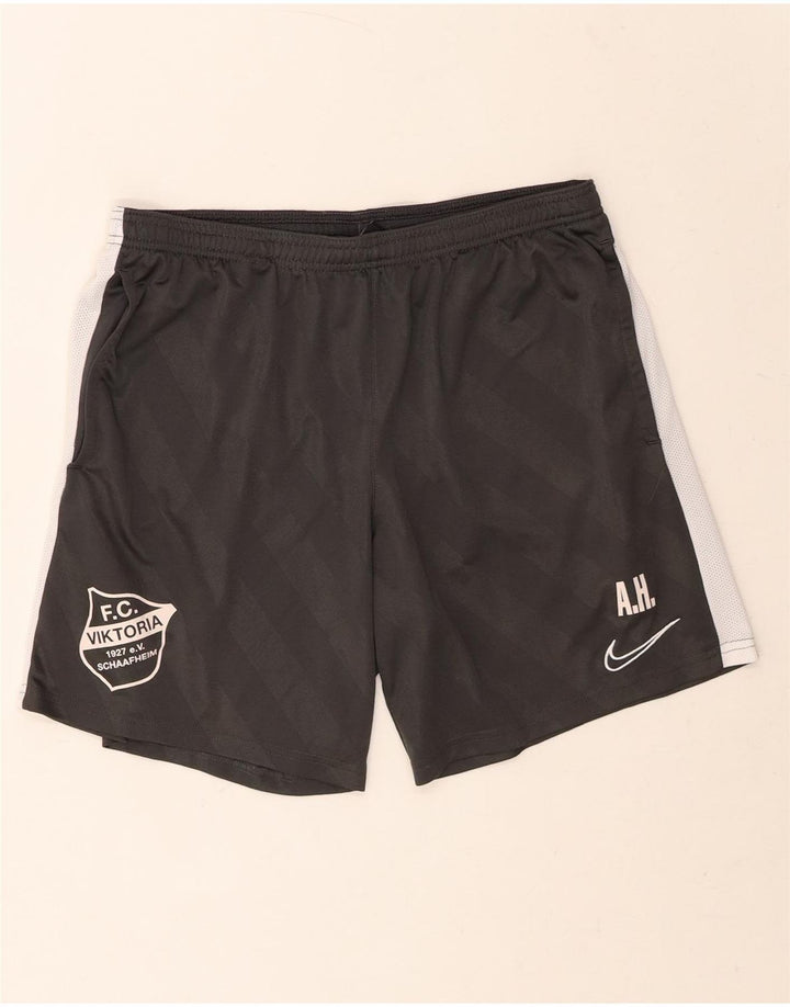 NIKE Mens Dri Fit Graphic Sport Shorts Large  Grey Colourblock Polyester Vintage Nike and Second-Hand Nike from Messina Hembry 