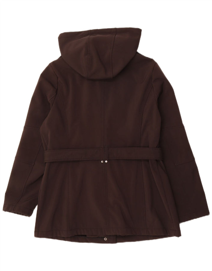 MICHAEL KORS Womens Hooded Military Jacket UK 16 Large Black