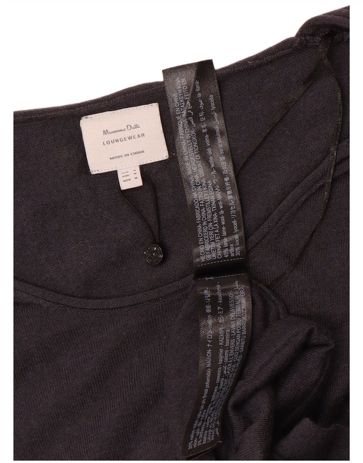 Pulover pentru femei Massimo Dutti cu gât de barcă UK 14 Lână gri mediu