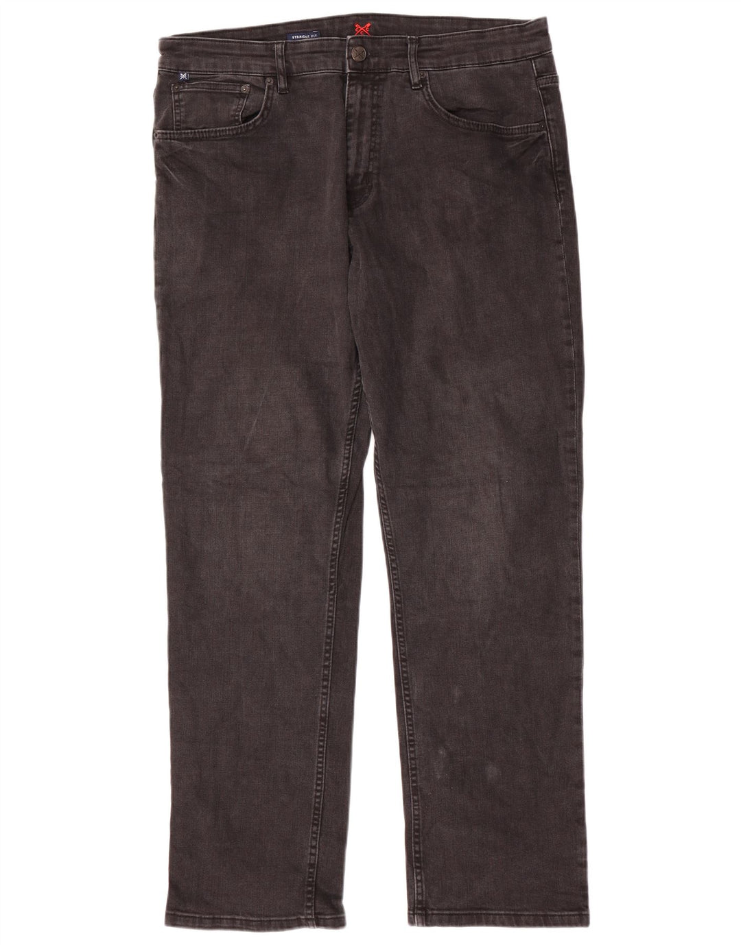 Crew Clothing Blugi drepti pentru bărbați W38 L32 bumbac gri