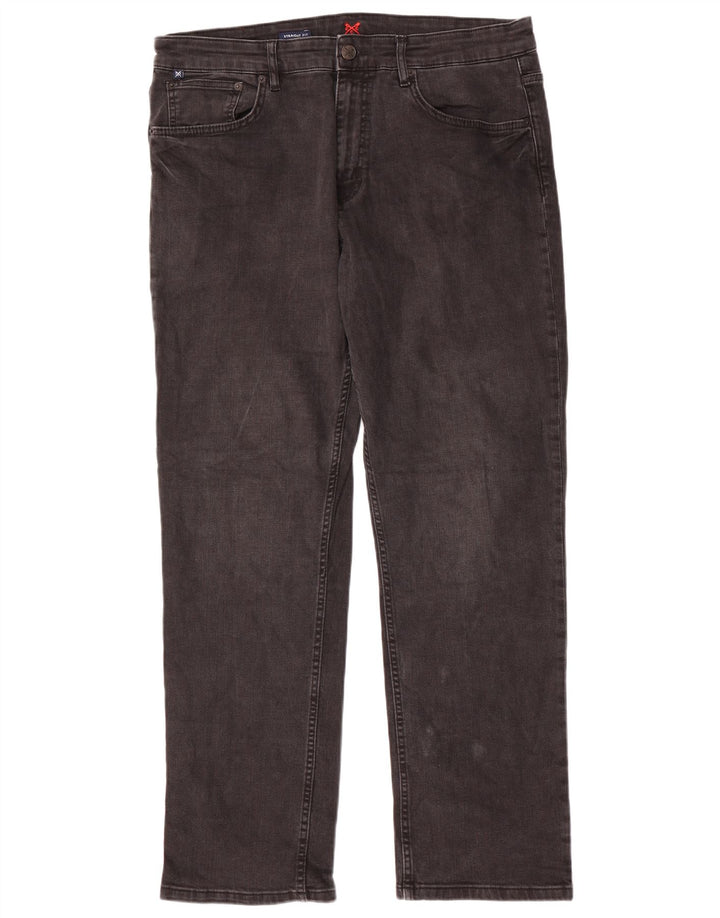 Crew Clothing Blugi drepti pentru bărbați W38 L32 bumbac gri
