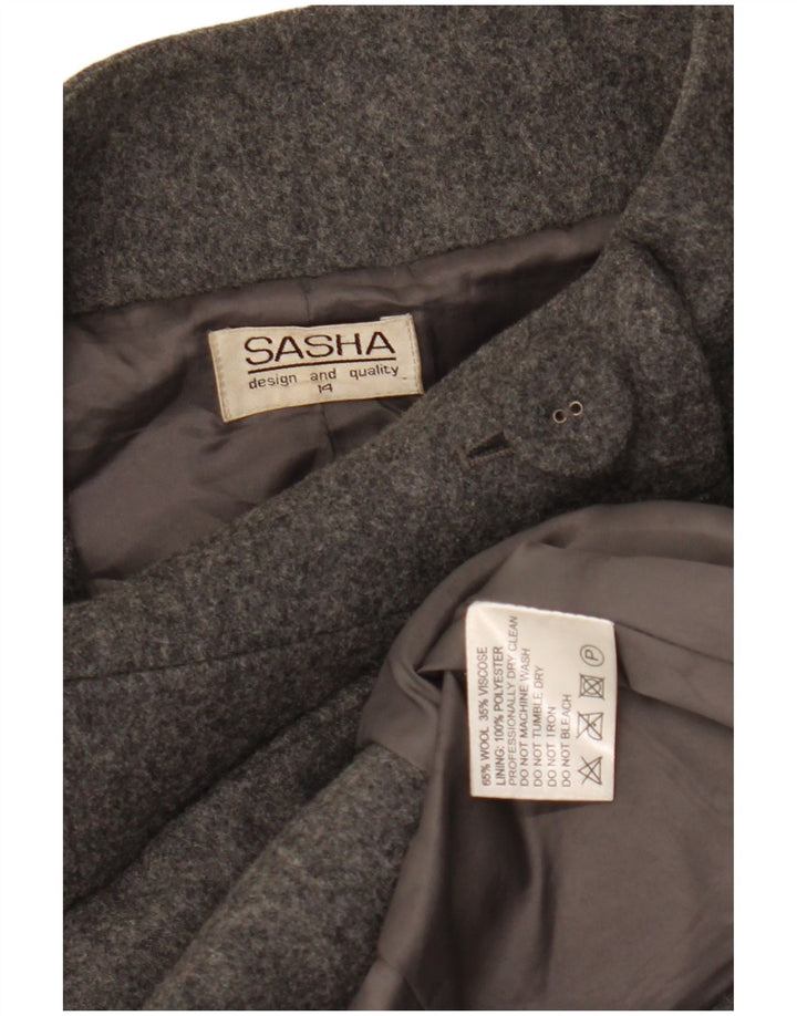 Jachetă Sasha pentru femei, cu 6 nasturi, UK 14, lână gri mediu