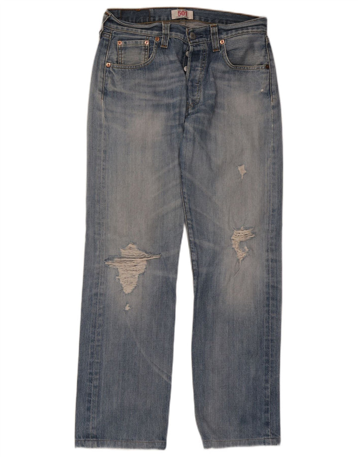 Blugi drepți distressed 501 Levi's pentru bărbați L30 L29 Bumbac albastru